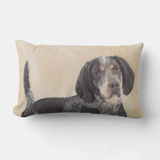 Coussin Rectangle Peinture de linge bluetick - mignon chien original (Recto)