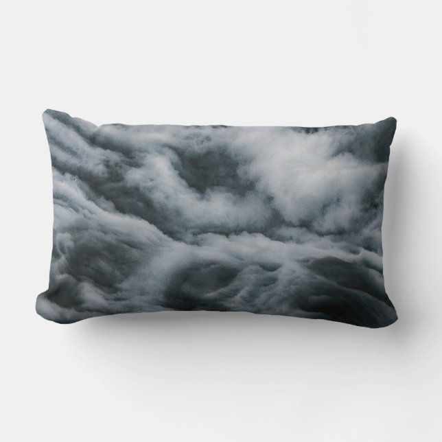 Coussin Rectangle Peinture de nuages gris (Recto)