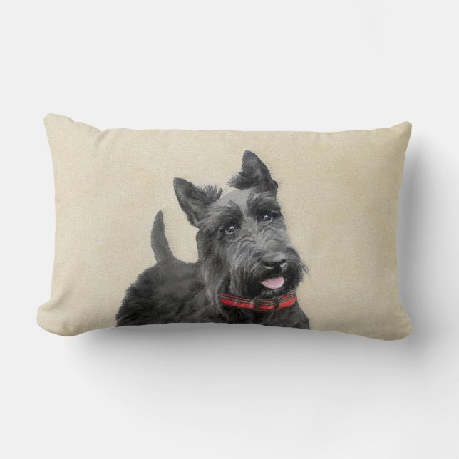 Coussin Rectangle Peinture écossaise Terrier - Cute Original Chien A (Recto)