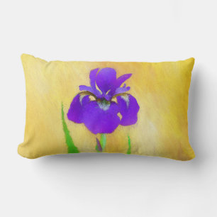 Coussin Rectangle Peinture Iris à pois pourpre - Chien original mign