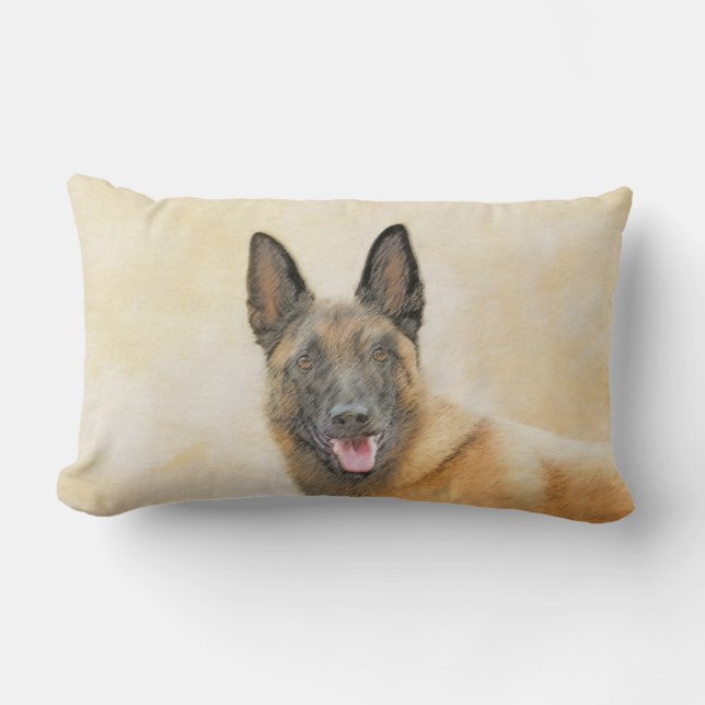 Coussin Rectangle Peinture Malinoise belge - Cute Original Chien Art (Recto)