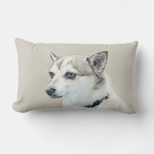 Coussin Rectangle Peinture norvégienne Lundehund - Art original chie