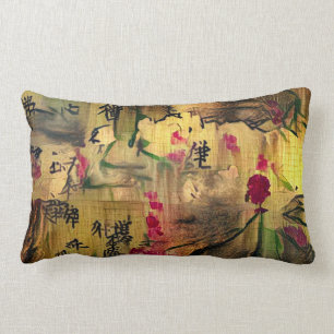 Coussin Rectangle Peinture orientale. Style japonais