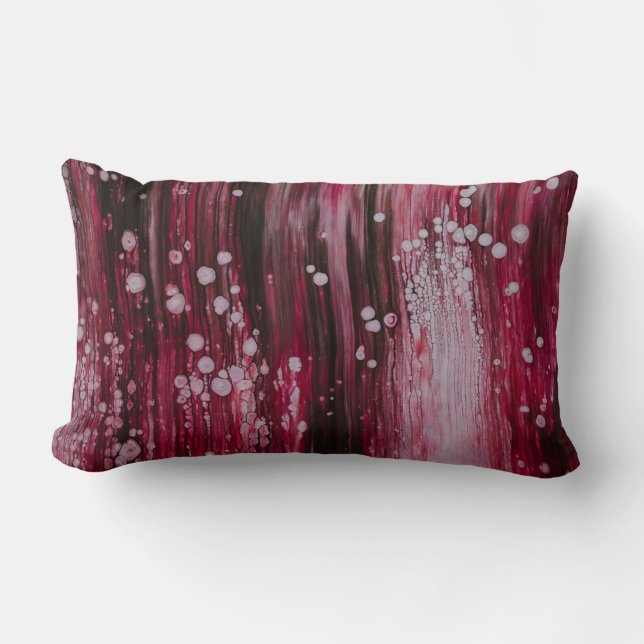 Coussin Rectangle Peinture rouge abstraite (Recto)