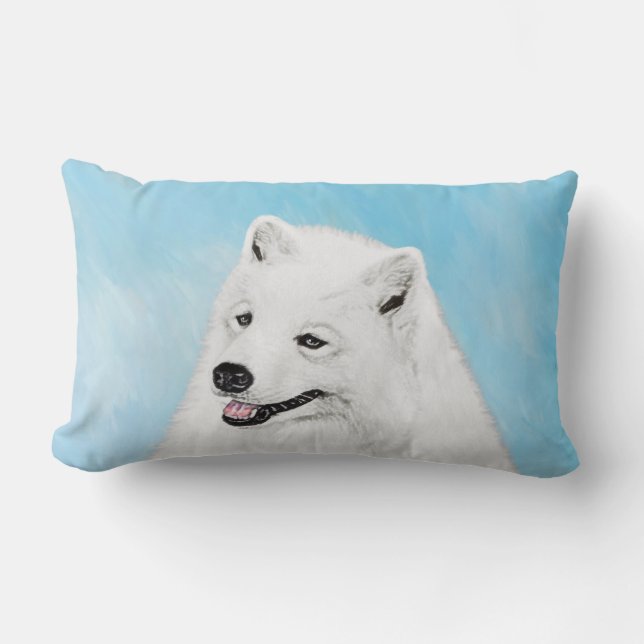 Coussin Rectangle Peinture Samoyed - Cute Original Chien Art (Recto)