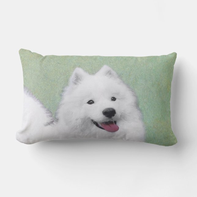 Coussin Rectangle Peinture Samoyed - Cute Original Chien Art (Recto)