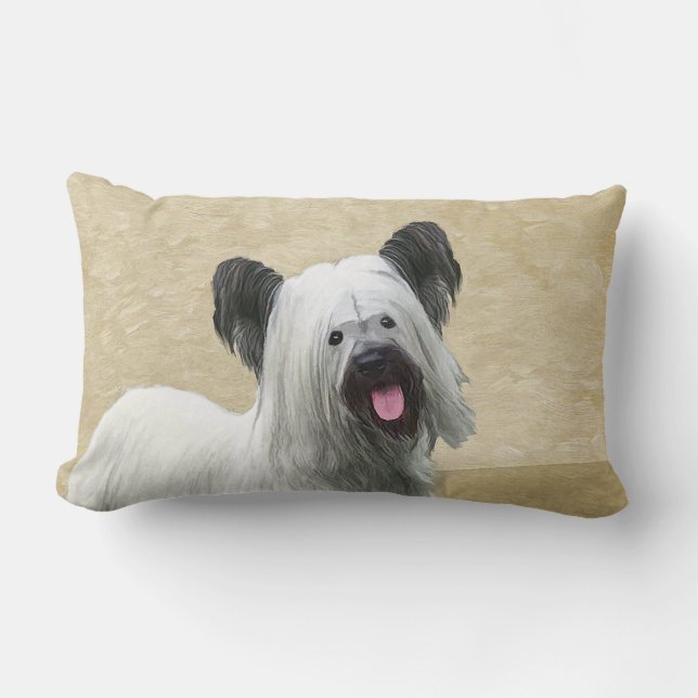 Coussin Rectangle Peinture Skye Terrier - Cute Original Chien Art (Recto)