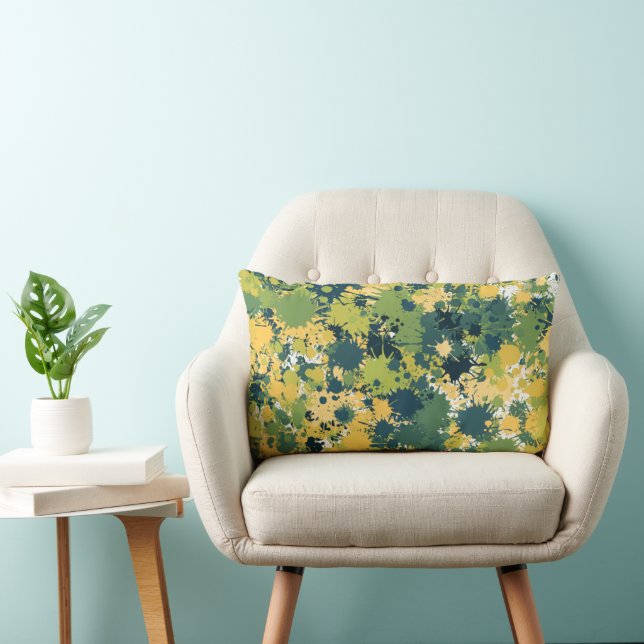 Coussin Rectangle Peinture verte - Design d'art moderne Abstrait (Chaise)