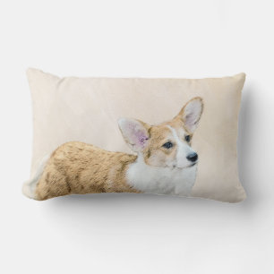 Coussin Rectangle Pembroke Welsh Corgi Peinture - Art Chien original