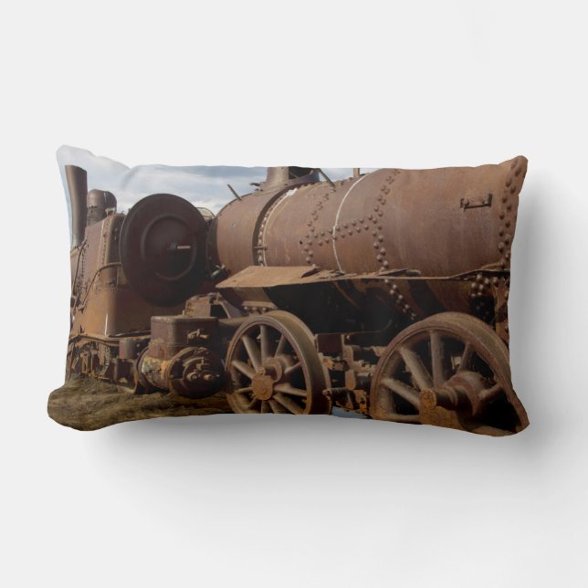 Coussin Rectangle Péninsule de Seward, Alaska, Train vers nulle part (Recto)