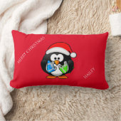 Coussin Rectangle Penquin personnalisées de noël lancer oreiller. (Couverture)