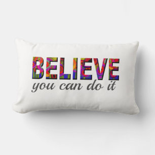 Coussin Rectangle pensez que vous pouvez le faire coloré texte en gr