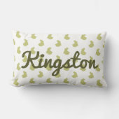 Coussin Rectangle Pépinière de lapin blanc et d'olive (Recto)