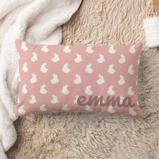 Coussin Rectangle Pépinière de lapin rose (Couverture)