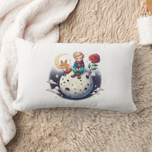 Coussin Rectangle Pequeno Príncipe sentado na lua (Couverture)
