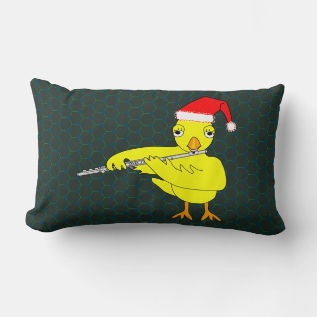 Coussin Rectangle Père Noël Casquette Flute Chick (Recto)
