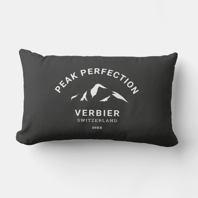 Coussin Rectangle Perfection de pointe Ski d'hiver Station de snowbo (Recto)
