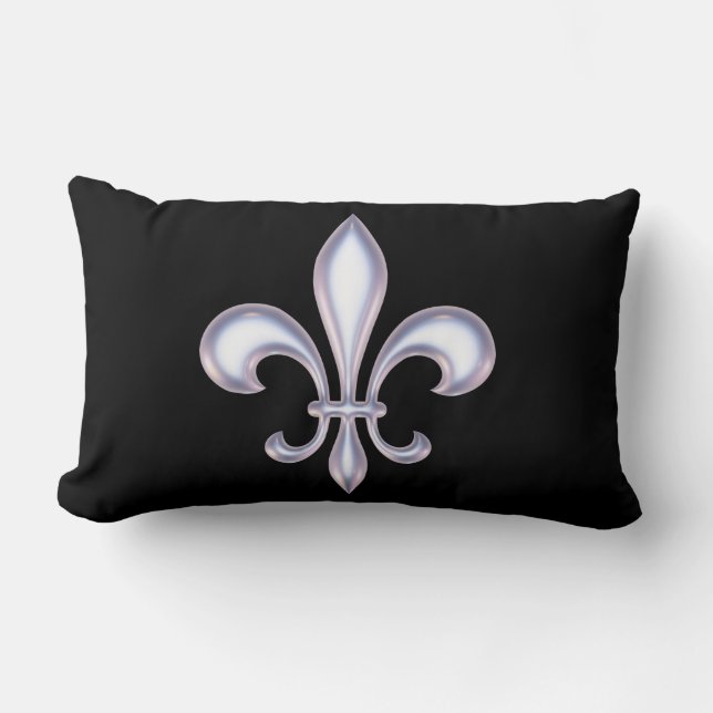 Coussin Rectangle Perle Style Fleur de Lis (Recto)