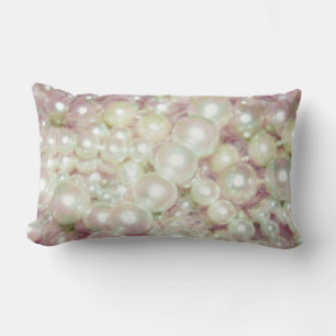 Coussin Rectangle Perles et marguerite rose