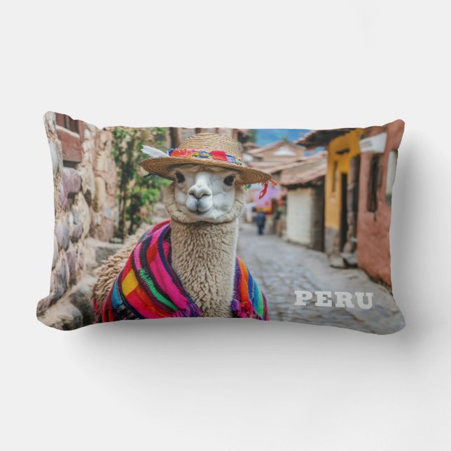 Coussin Rectangle Pérou Llama (Recto)