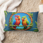 Coussin Rectangle Perroquets de bande dessinée colorés (Couverture)