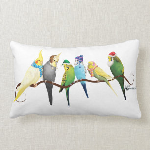 Coussin Rectangle Perruches et Cockatiels de Noël
