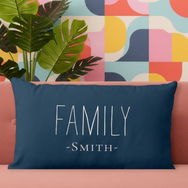 Coussin Rectangle Personalized Blue Lumbar Cushion – Elegant (Créateur téléchargé)