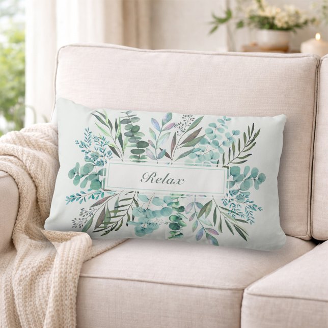 Coussin Rectangle Personalized Eucalyptus Relax Lumbar Pillow (Créateur téléchargé)