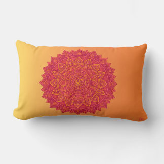 Coussin Rectangle Personalized Mandala Throw Pillow – Soft Color Orn