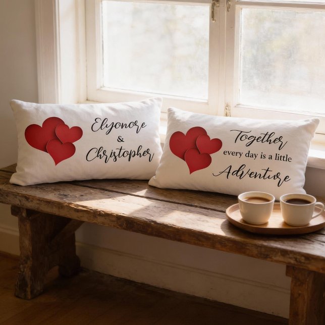 Coussin Rectangle Personalized Together Every Day Adventure Quote  (Créateur téléchargé)