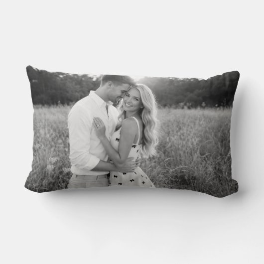 Coussin Rectangle Personalized Wedding Pillow, Last Name & Date (Verso)