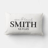 Coussin Rectangle Personalized Wedding Pillow, Last Name & Date (Recto)
