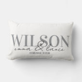 Coussin Rectangle Personalized Wedding Pillow, Names & Dates  (Recto)