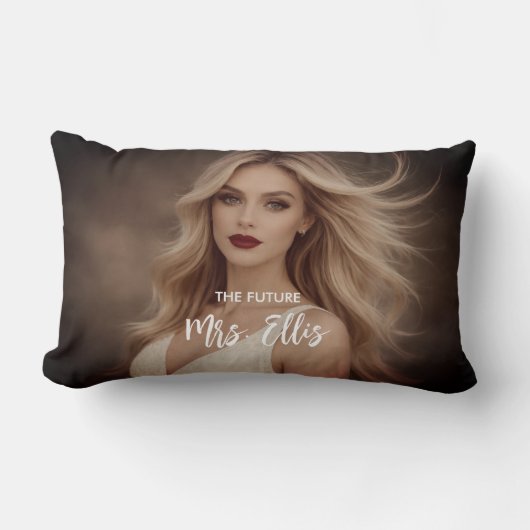 Coussin Rectangle Personalized Wedding Pillow – The Future, Mrs. (Recto)