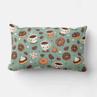 Coussin Rectangle Personnages de café mignons