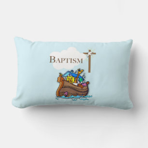 Coussin Rectangle Personnalisable, baptême de bébé garçon Arche de N