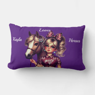 Coussin Rectangle Personnalisé J'aime les chevaux