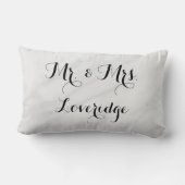 Coussin Rectangle Personnalisé M. et Mme Marbre Gris Blanc (Verso)