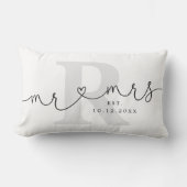 Coussin Rectangle Personnalisé M. Mme Monogram Mariage (Recto)
