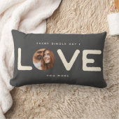 Coussin Rectangle Personnalisé Moderne Photo LOVE Valentines Couple (Couverture)