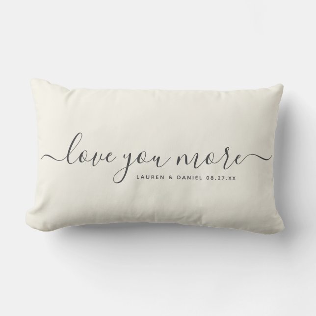 Coussin Rectangle Personnalisé Nom Vous aimez Plus Saint Valentin No (Recto)