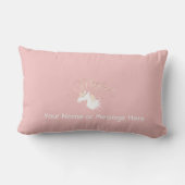 Coussin Rectangle Personnalisé Rose moderne Magique Unicorn Enfants (Verso)