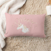 Coussin Rectangle Personnalisé Rose moderne Magique Unicorn Enfants (Couverture)