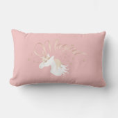 Coussin Rectangle Personnalisé Rose moderne Magique Unicorn Enfants (Recto)