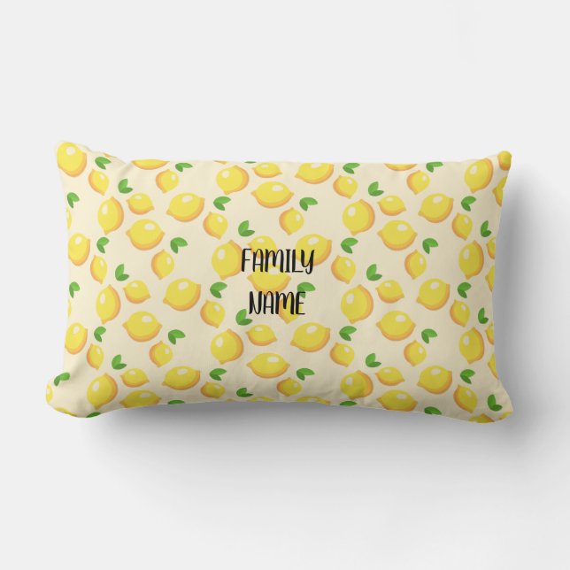 Coussin Rectangle Personnaliser Citron Motif (Recto)