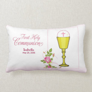 Coussin Rectangle Personnaliser le nom de la fille Pink First Holy C