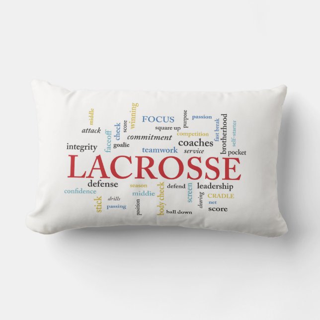 Coussin Rectangle Personnaliser Nom Lacrosse Coach Merci Mots (Recto)