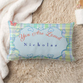 Coussin Rectangle Personnaliser Plaid Bleu Bordure Coeur Vous Êtes A (Couverture)