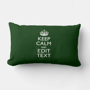 Coussin Rectangle Personnalized Keep Calm And Have Your Text on Gree