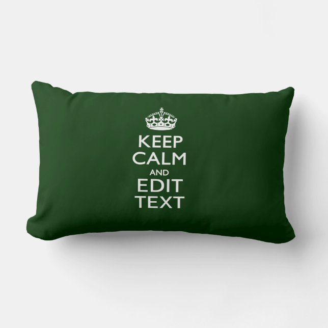 Coussin Rectangle Personnalized Keep Calm And Have Your Text on Gree (Recto)